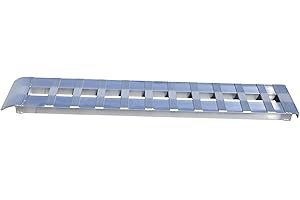 GEN-Y Hitch Heavy Duty Aluminum Loading Ramp - Single Ramp Only, 8 Feet Long x 15 Inches Wide, 5000 LBS Capacity, Hybrid Hook and Plate Ends, Serrated Cross Rungs for Maximum Traction