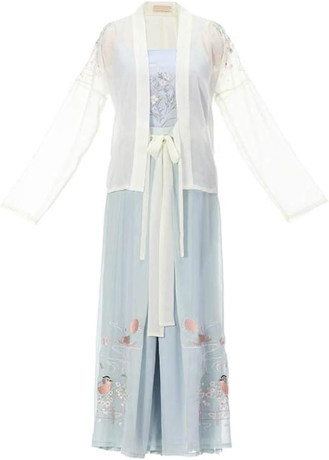 Oipoodde Hanfu Halloween Cosplay Blue Chinese Costume Traditional Costume Hanfu Fairy Dress Women's Vintage Hanfu For Women Cosplay Costume (Color : Blue, Size : L)