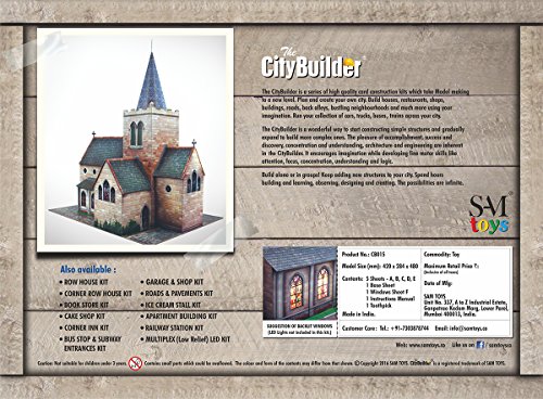 The CityBuilder Church Cardboard Model Making Kit - O Scale Model Railroad Building