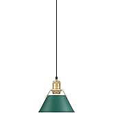 Golden Lighting 3306-S BCB Orwell 8" Wide Mini Pendant - Brushed Champagne Bronze/Pine Green Shades