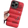 IAIYOXI Puffer Case with Sports Shoes Brand Design for iPhone 15 Pro,Sneakers Ins White or Black Label Soft Cover-Red Puffy Cover for iPhone Model 15 14 13 12 11 Pro Max Plus X XS XR 7 8 (Red)