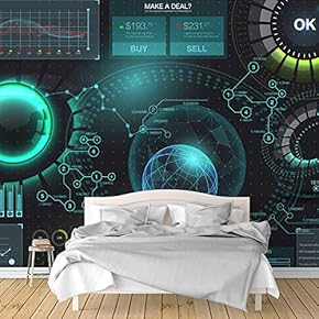 Wall Murals for Bedroom Secitific Mechanical Feeling Pictures Removable Wallpaper Peel and Stick Wall Stickers - 66x96 inches