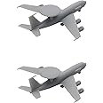 2PCS E-3 DIY Model 1/2000 1/700 1/400 1/350 Scale Early Warning Aircraft Model Uncolored Air-Early Alarm Plane with Landing Gear Military Model(1/700(66mm))