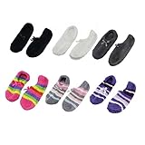 Super Soft Warm Microfiber Travel Sock Footsie Slipper - Low Cuff - 3 Pairs