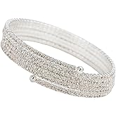 5 Layered Rhinestone Bracelet Sparkling Multilayer Crystal Layered Cuff Bracelets Bridal Jewelry for Prom Party Wedding Dating for Women