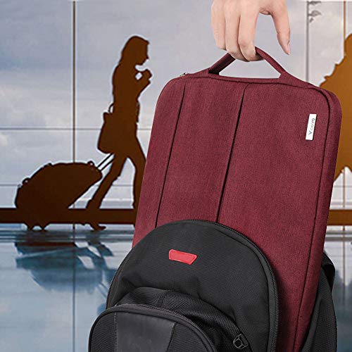 V Voova 14-15.6 Inch Laptop Sleeve Carry Case Waterproof Computer Chromebook Bag Protective Cover with Handle Compatible for MacBook Pro Retina 15.4" / Surface Book 2 15", HP Asus Acer Notebook,Red - Thumbnail 5