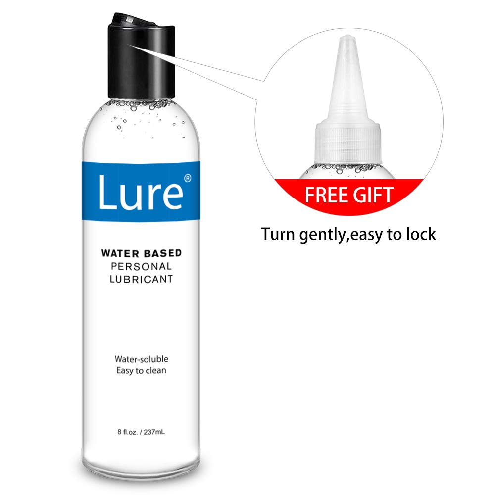 Lure Natural Water-Based Lube, 8 oz Personal Lubricants. Ultimate Super Slick-Slippery-Long Lasting- Sensitive Skin Safe for Women,Men or Couple