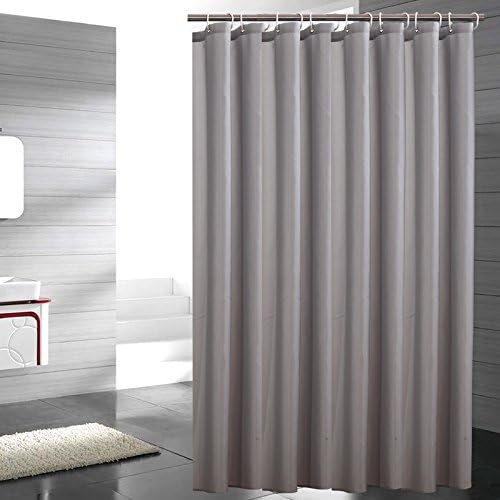 Lonniyl Heavy Weight Fabric Shower Curtain - Water Repellent, Mildew Resistant, Light gray (36 Inch Width x 72 Inch Long)