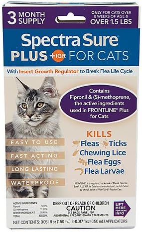 Spectra Sure PLUS IGR Cat Flea/Tick Spot-On 3pk
