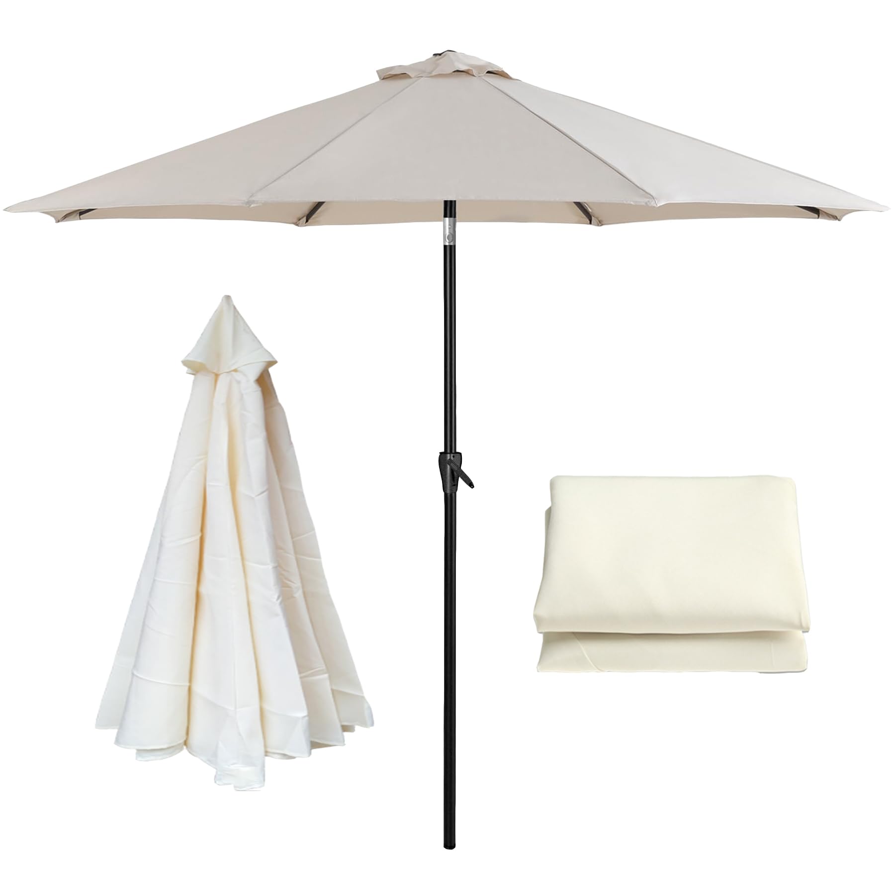 micblaco Parasol Replacement Canopy Cover for Garden Umbrella, Sun Protection Cloth for Patio, Yard and Beach