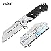 CIMA Quick One Hand Open Tactical Folding Knives 5CR15MOV Steel,G10 Handle Pocket Folding Knife (Gray)