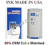 New compatible #72 ink cartridge for HP Designjet T610/620/770/1100/1200- Cyan(C9371A)