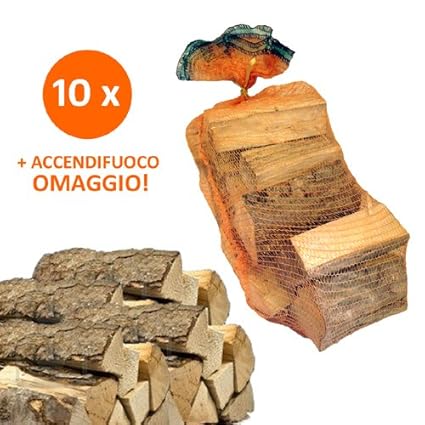 10 Sacchi Da 15 Kg Legna Da Ardere 100 Carpino 150 Kg Tronchetti Per Camino Stufa 33 Cm