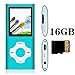 Tomameri - Portable MP3 / MP4 Player with Rhombic Button, Including a 16 GB Micro SD Card and Support Up to 64GB, Compact Music, Video Player, Photo Viewer Supported - BlueWhite