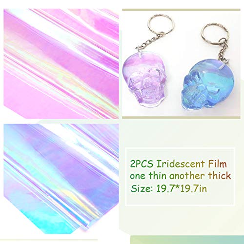 30 Sheets Resin Supplies Kit LET'S RESIN Transparent Decorate Stickers for Silicone Resin Molds,Resin Inclusion with Holographic Clear Film, Filling Materials for Resin Craft