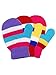 Satinior 3 Pairs Toddler Magic Stretch Mittens Little Girls Soft Knit Mitten Baby Boys Winter Knitted Gloves (Multicolor 4)