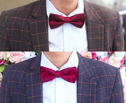 Weishang 6 PACKS Elegant Adjustable Pre-tied bow ties for Men (Set A)