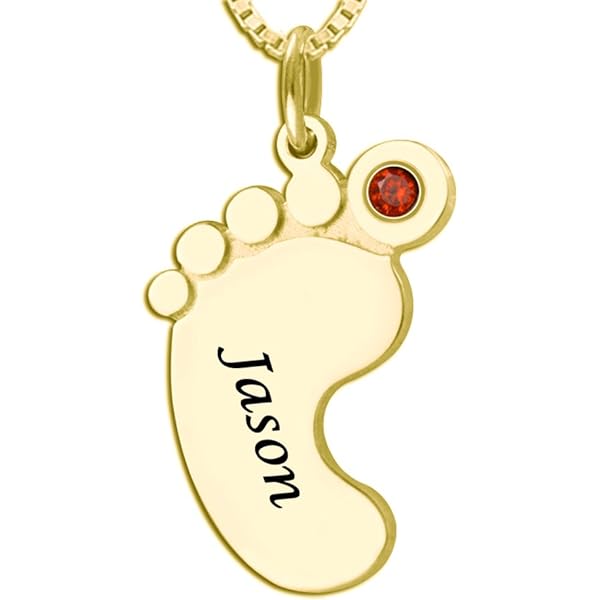 Engraved Baby Feet Birthstone Ring For New Mom Silver