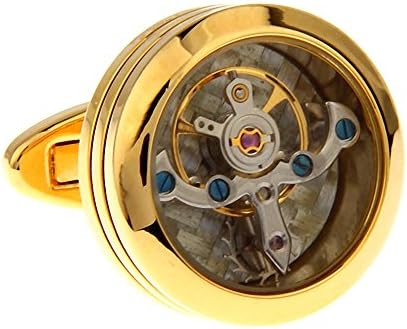 MFYS Flying Tourbillon Wheel Wedding Cufflink for Mens Business Jewelry Cufflinks Gold Color