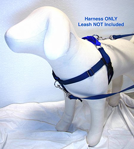 1" Wide XLarge Freedom No-Pull Harness ONLY - Direct from Inventor (Navy Blue w/Royal Blue Loop)