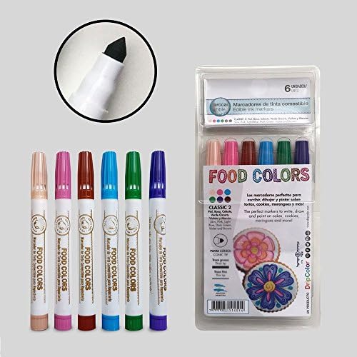 Edible Food Colouring Marker Pen Felt Tip (Pack of 6)