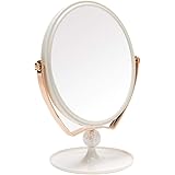 Amazon Com Vremi 10x Magnified Vanity Mirror 7 Inch Round Makeup Cosmetic Mirror For Bathroom Or Bedroom Table Top Portable Double Sided Glass Mirror Stand With 360 Degree Swivel White Home Kitchen