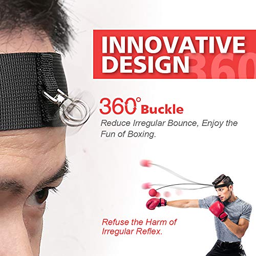 Gdaytao Boxing Ball Reflex Headband, 2 Training Speed Levels, Great Fight Trainer on String, Perfect Improving Speed Reactions, Agility, Punching Speed Hand Eye Coordination - Thumbnail 3