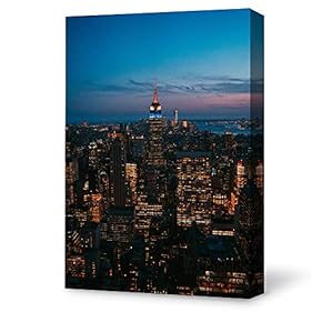 Canvas Wall Art Brooklyn Bridge and New York City Painting Artwork for Home Prints Framed - 12x18 inches