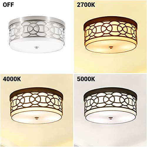 Flush Mount Ceiling Light, 3Light Modern Entry Light Fixture, Metal