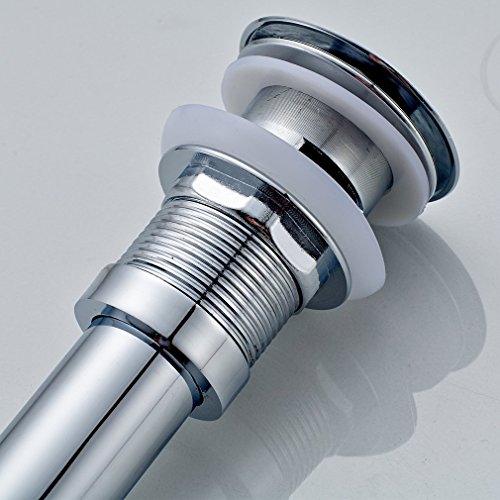 Beelee Bathroom Sink Round Bottle Trap, Zinc Alloy Bottle Waste Trap Drain Kit P-TRAP Tube and Pop Up Drain Stopper with Overflow, Chrome