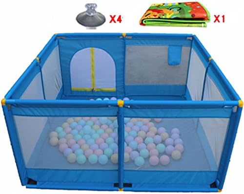 Baby Playpen, Foldable & Compact, Fitted Floor Mat, Strong And Durable Play Yard, Indoor Outdoor Home Safety Game Fence, Room Divider (Color : Blue)