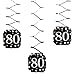 Big Dot of Happiness Adult 80th Birthday - Gold - Birthday Party Hanging Decorations - 6 Count