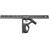PEC Tools 2-Piece 12" Aluminum Combination Square Set - with Bubble Level and Draw Pin, Laser-Etched Markings for Accurate Measurement, Includes Both Inch&amp;mm, Measuring Tool for Woodworking