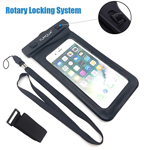 YUMQUA Clear Waterproof Bags, Water Tight Cases Pouch Dry Bags + Waterproof Phone Pouch with Armband for Camera Mobile Phone Maps Pouch Document Holder Kayak Military Boat- 4 Piece Set