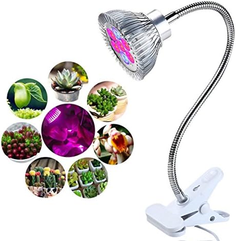 Youdepot Plant Grow LED Light, Superior 7W Power, Strong Spring Clamp, Flexible 360 Degree Neck, Wide Illumination, Focused Wavelengths for Plant Development, Perfect for Hydroponic Indoor Planting