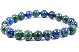 Reiki Crystal Products Natural Azurite Bracelet 8mm for Reiki Healing and Vastu Correction Protection Concentration Spirituality and Increasing Creativity