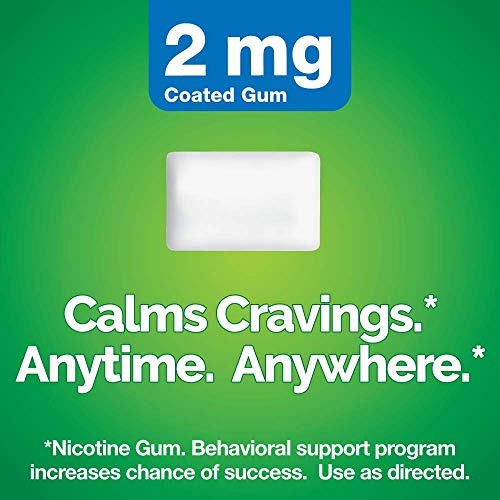 Basic Care Coated Nicotine Polacrilex Gum, 2 mg (nicotine), Mint Flavor, Stop Smoking Aid, 20 Count - Thumbnail 3