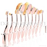 Dolovemk 10Pcs/Set Makeup Oval Brushes Set Eyebrow/Foundation/Blusher Brush Kit for Liquid/Powder/BB Cream
