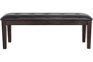 Signature Design by Ashley Haddigan Traditional Upholstered Dining Room Bench, Dark Brown
