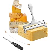 LEAGOKEE Cheese Slicer for Block Cheese- Adjustable Cheese Slicer with Wire and Screw Driver for Painless Replacement…