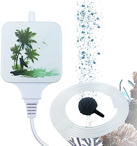 Robest 35dB Quiet Aquarium Air Pump Invisible Tubing Mini Pump for Fish Tank with Air Stone (Vacation)