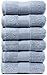 MAURA Light Blue Hand Towels for Bathroom. Luxury Turkish Cotton Bath Hand Towels Set of 6. Ultra-Soft, Thick & Plush - Serenity Blue