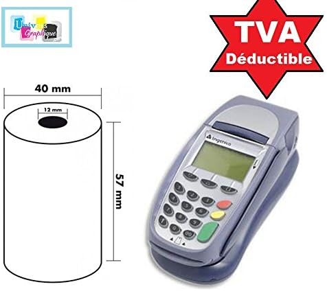 Tills Rolls 57 x 40 x 12 mm Thermal Paper Receipt Printer White High Quality Paper Pack of 20