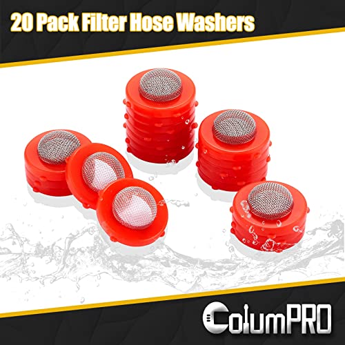 ColumPRO 20 Pieces Stainless Steel Hose Coupling Filter Silicone