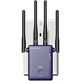 Coredy AC1200 Dual Band Mini WiFi Range Extender Wireless Repeater Wi-Fi Signal Booster with 2 Ethernet Port / Smart LED Indicator (802.11ac 5GHz 867Mbps+300Mbps 2.4GHz Internet Booster)