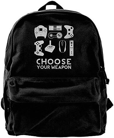 Choose Your Weapon Gamer Video Games Travel Canvas Backpacks Bag