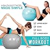 Exercise Fitness Swiss Yoga Ball - Anti Burst Extra thick with Hand Pump for Home Gym - Birthing Ball for Yoga, Pilates…
