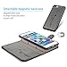 Compatible with iPhone 8 Plus Case, iPhone 7 Plus Wallet Case Embossed Love PU Leather Case TPU Shock Bumper Magnetic Detachable Card Slots Hand Strap Cover for iPhone 7 Plus & iPhone 8 Plus Gray