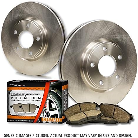 (Front Kit)2 OEM Replacement Extra-Life Heavy Duty Brake Rotors + 4 Ceramic Pads(Works with Grand Cherokee)(5lug)
