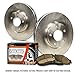 (Front Kit)2 Premium Disc Brake Rotors + 4 Ceramic Pads(5lug)-Combo Brake Kit
